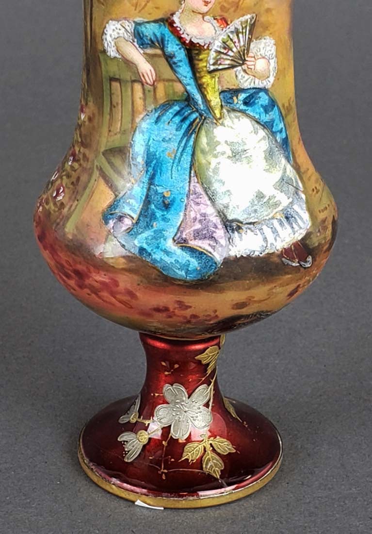 Austrian Viennese Enamel Vase - 3