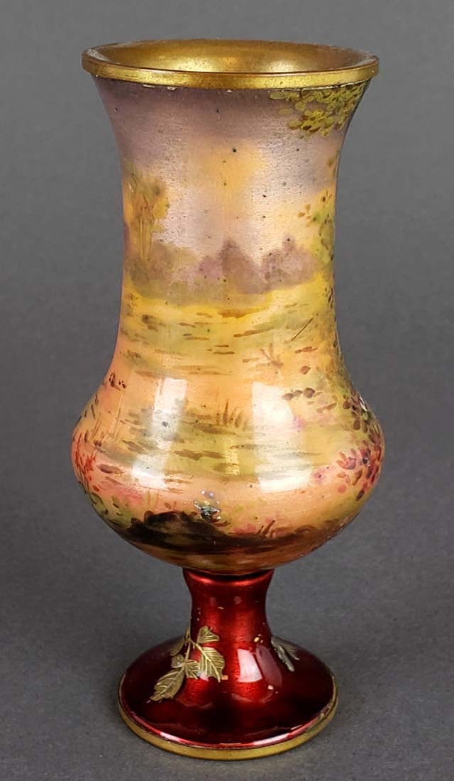 Austrian Viennese Enamel Vase - 4