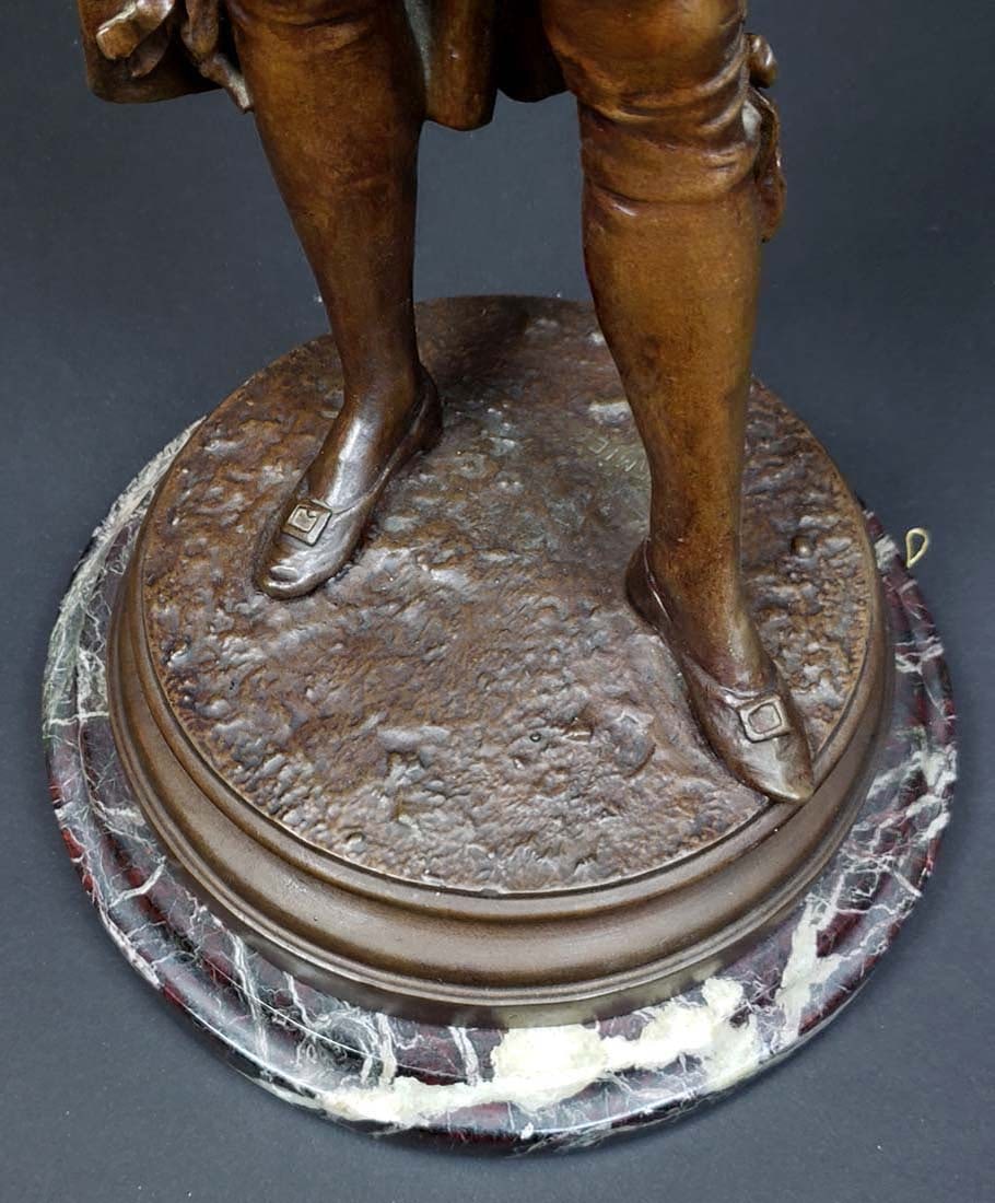 Edward Cormier Signed Elegant Patinated Bronze w/ - 4