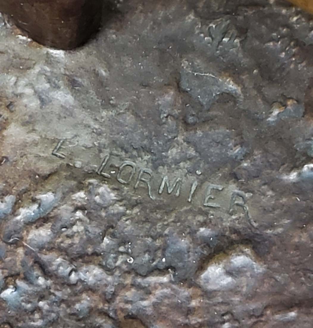 Edward Cormier Signed Elegant Patinated Bronze w/ - 8