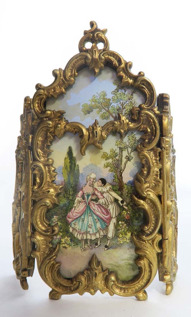 Large Viennese Enamel & Bronze Table Screen - 2