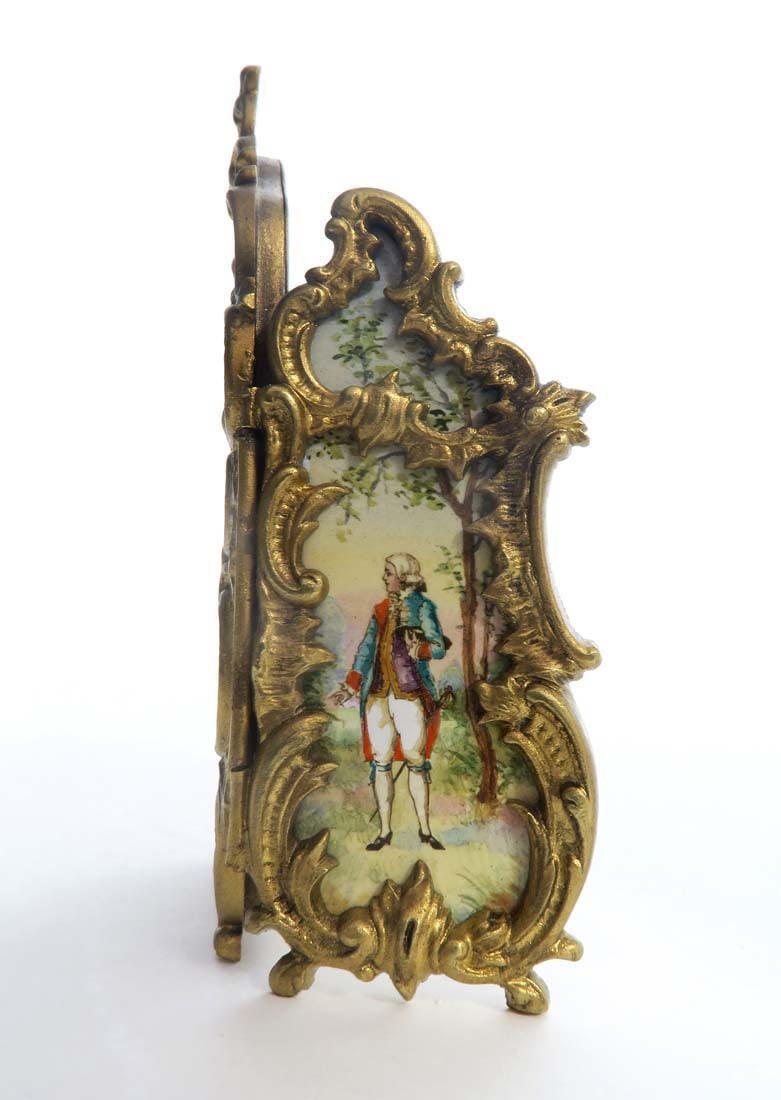 Large Viennese Enamel & Bronze Table Screen - 3