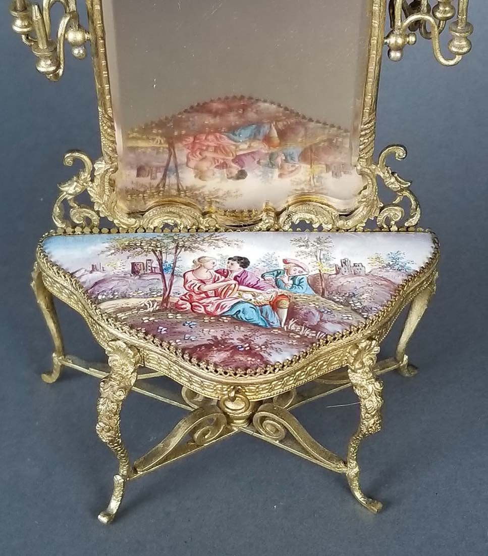 19th C. Austrian Viennese Enamel Vanity Table with - 4
