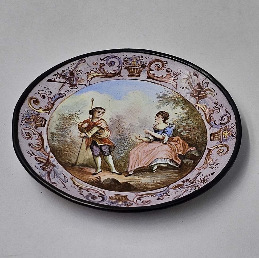 19th C. Viennese Enamel On Silver (~366g) Tea Set - 10