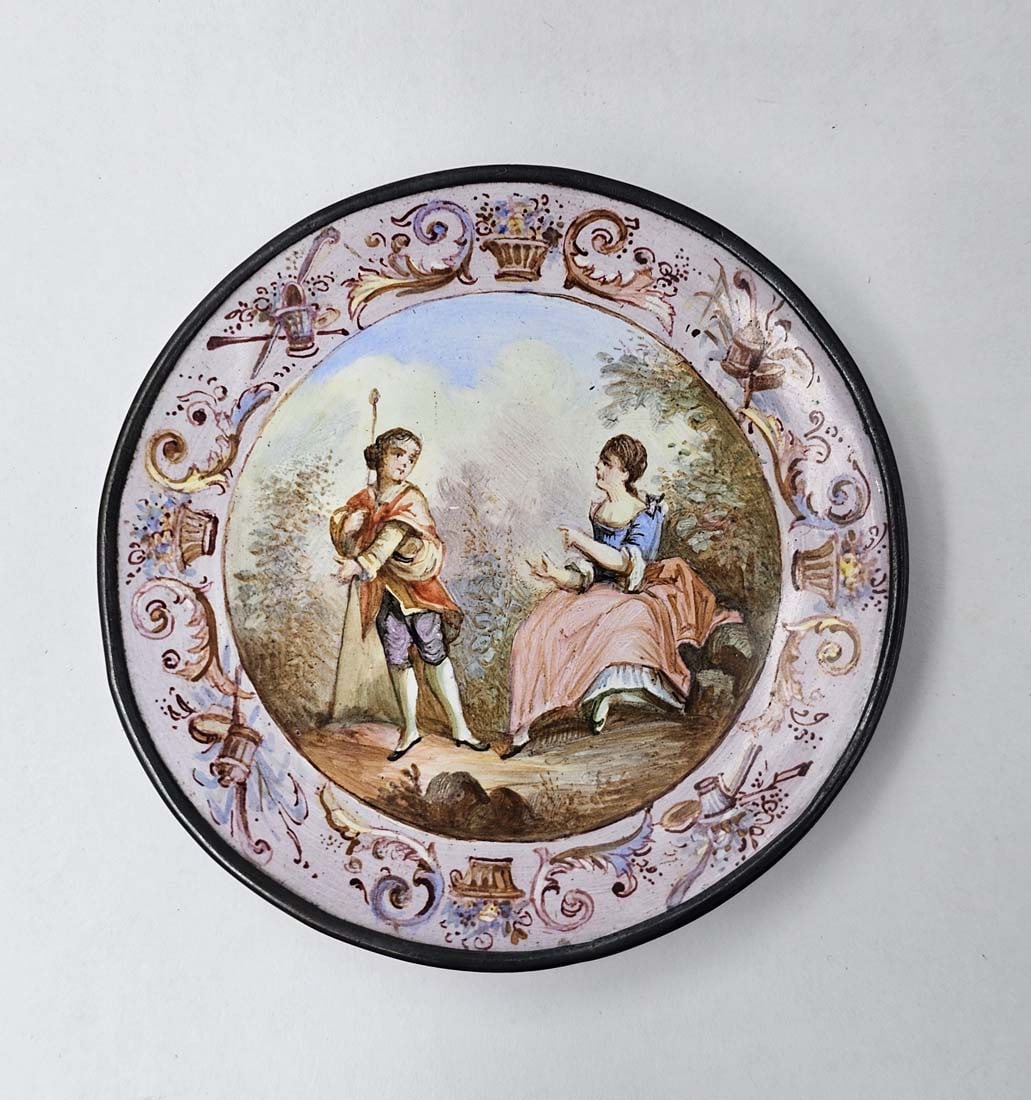 19th C. Viennese Enamel On Silver (~366g) Tea Set - 11