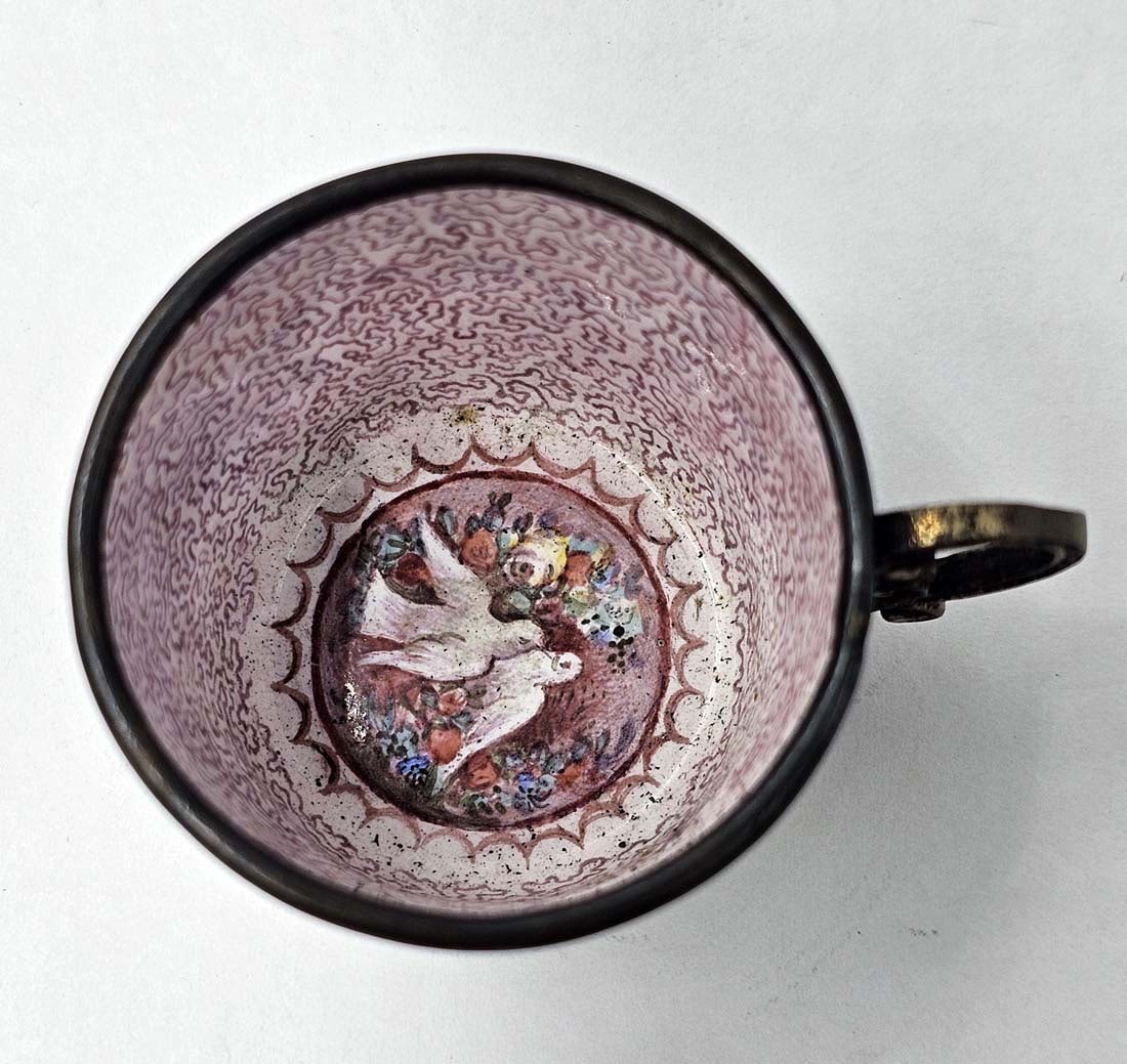 19th C. Viennese Enamel On Silver (~366g) Tea Set - 13