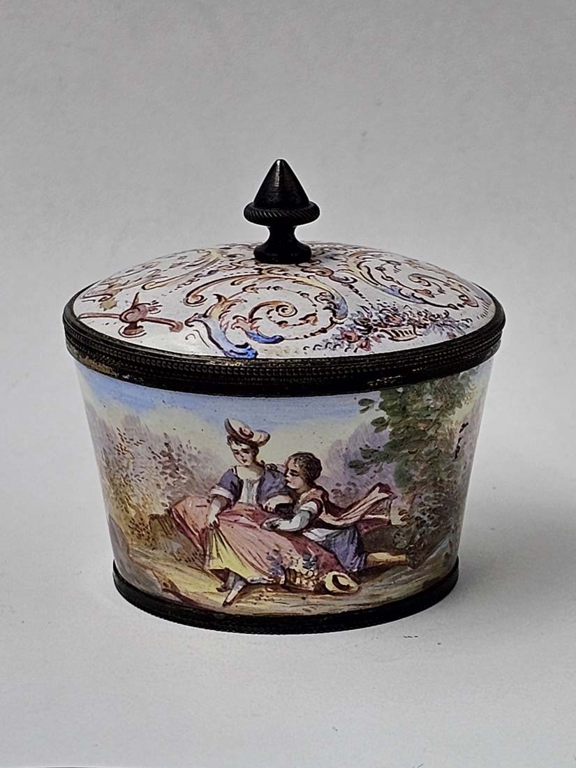 19th C. Viennese Enamel On Silver (~366g) Tea Set - 16