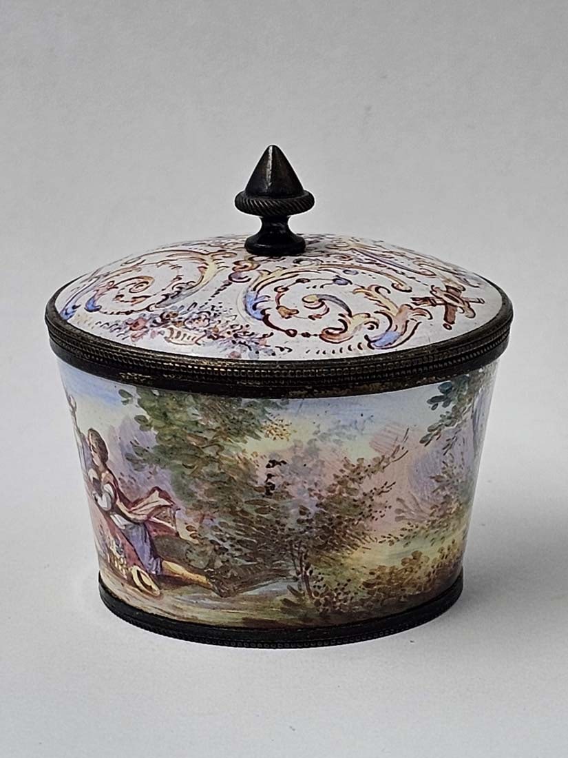 19th C. Viennese Enamel On Silver (~366g) Tea Set - 17