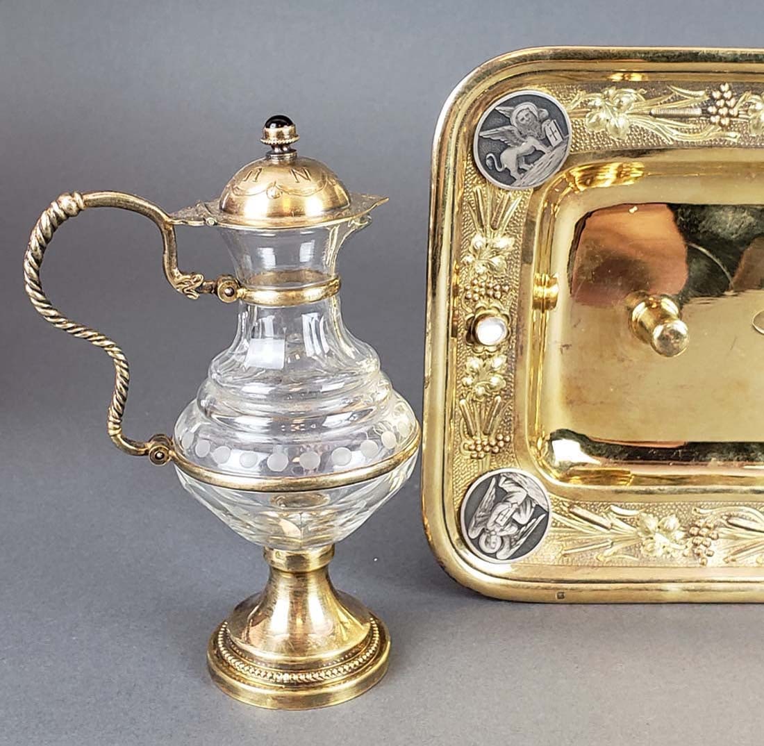 French Silver & Crystal Cruet Set - 4