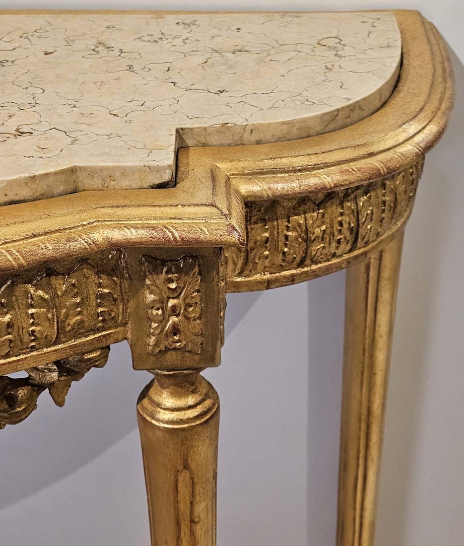 19th C. French Top Marble Console - 5