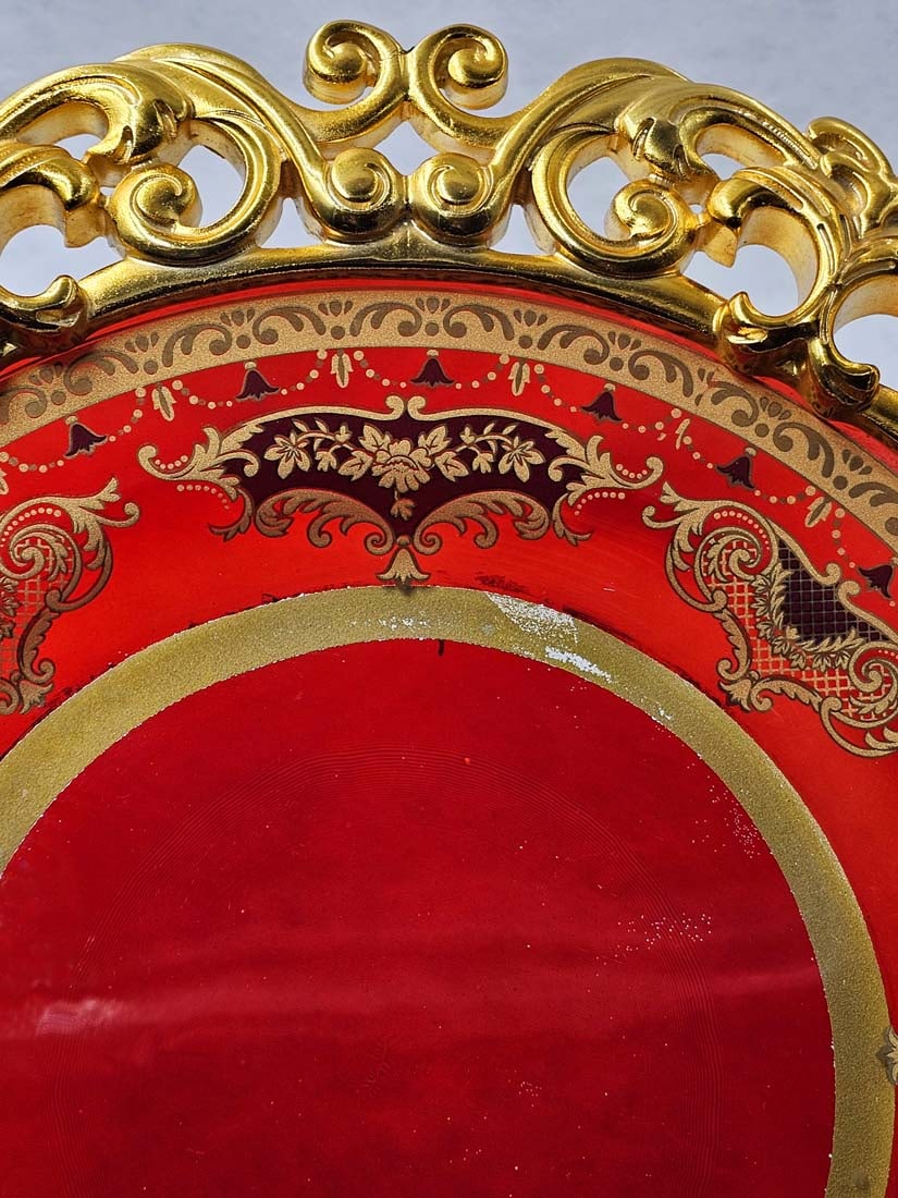 Handmade Gold Plated Ruby Red Crystal Set - 4