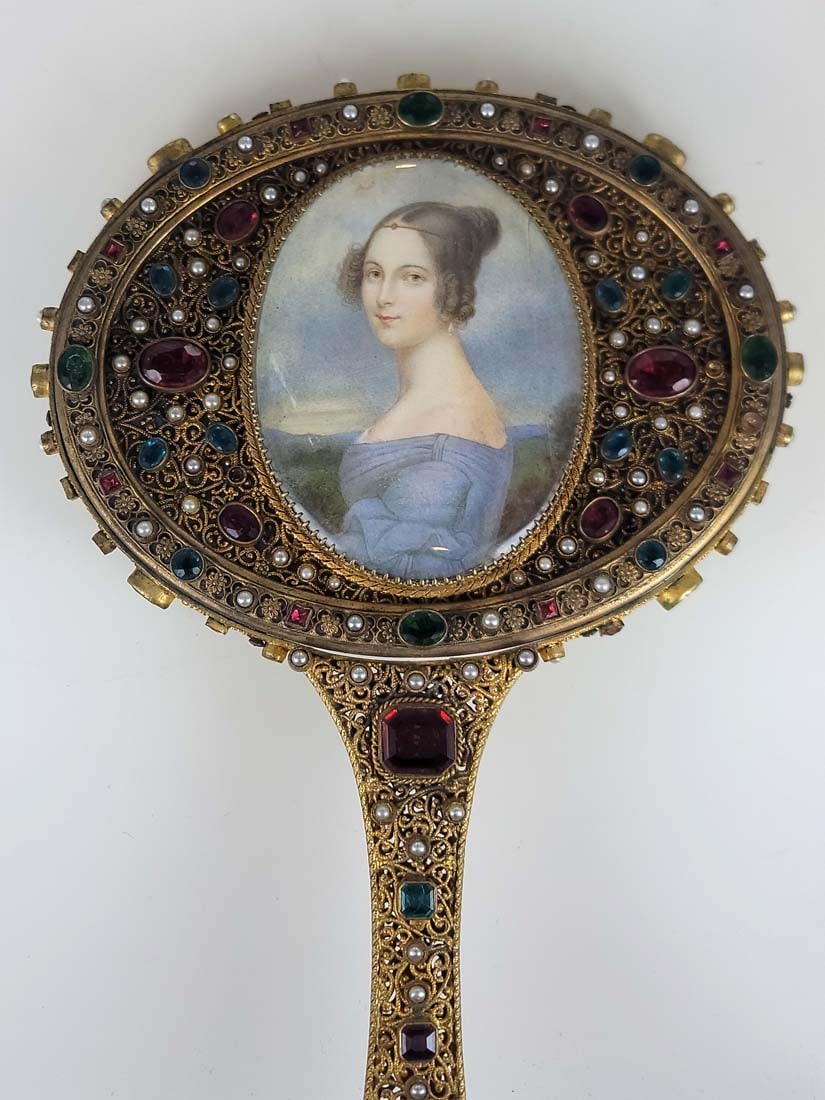 19th C. Austrian Jeweled Vanity Set - 8