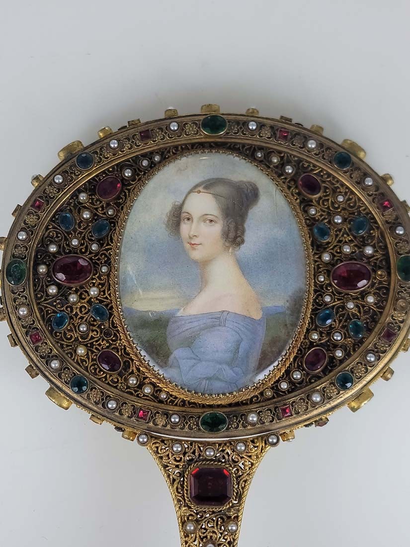 19th C. Austrian Jeweled Vanity Set - 9
