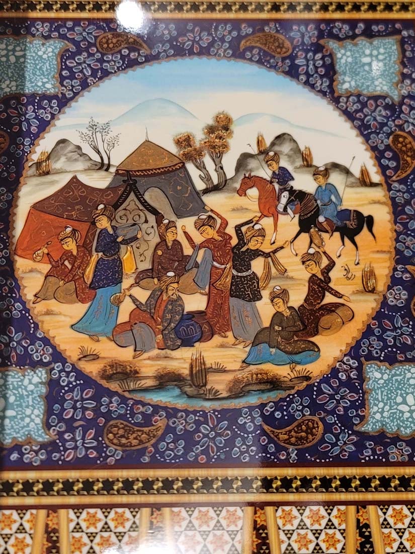 Persian Hand Painted Isfahan ' Khatam ' Backgammon set - 8