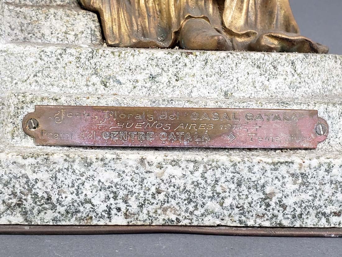 Large Argentinian Bronze and Marble Figure Signed - 4