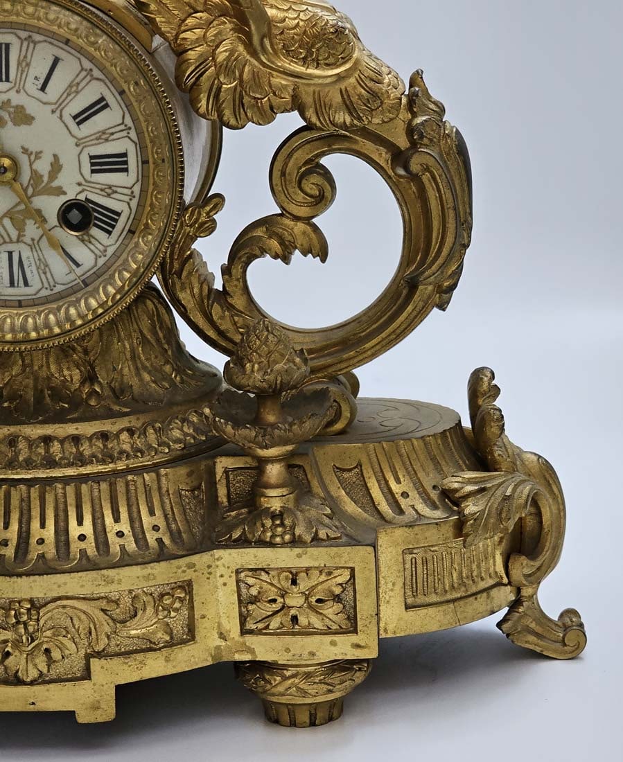 19th C. Figural Bronze Sevres Clock, Signed - 9