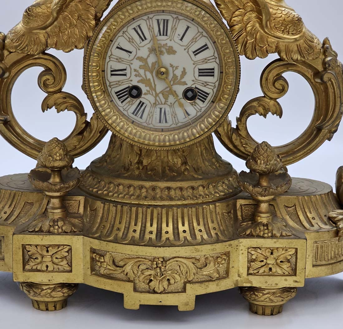 19th C. Figural Bronze Sevres Clock, Signed - 8