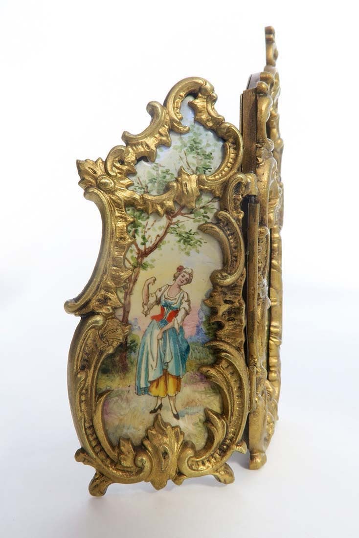 Large Viennese Enamel & Bronze Table Screen - 4