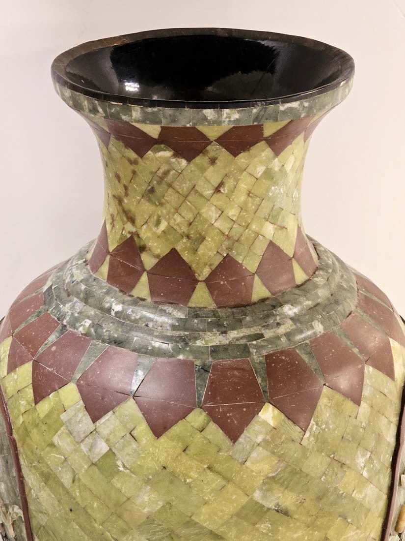 Large Palatial Chinese Hardstone Veneered Vases - 7