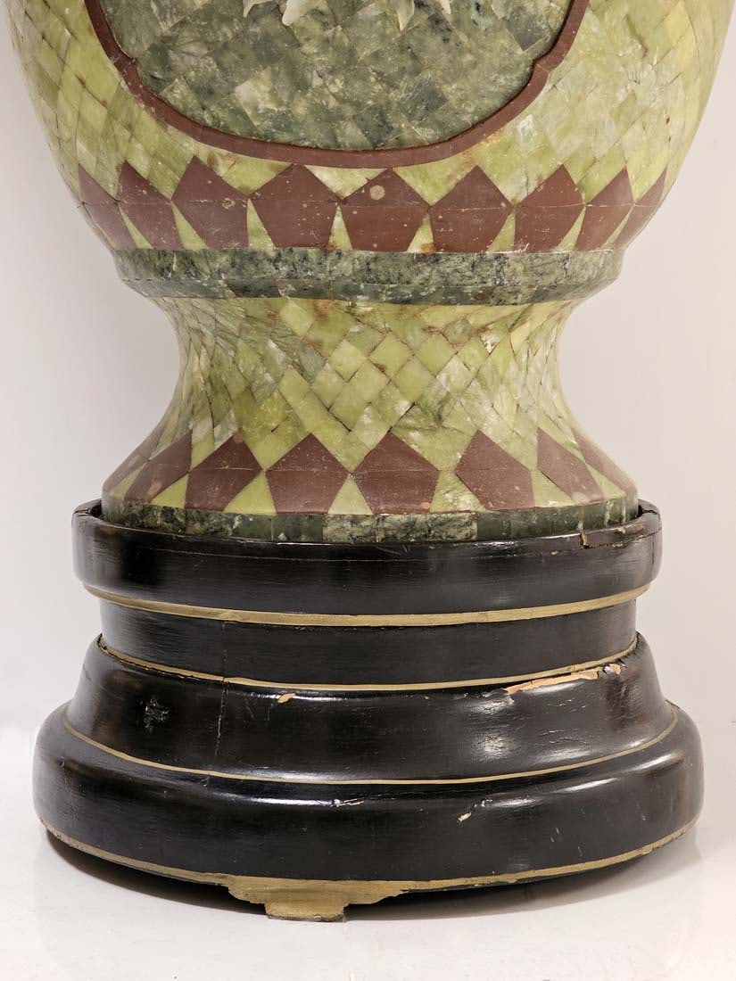 Large Palatial Chinese Hardstone Veneered Vases - 9