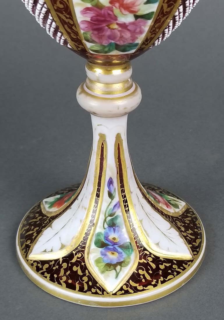 19th C. Bohemian Diamond Cut Goblet - 4