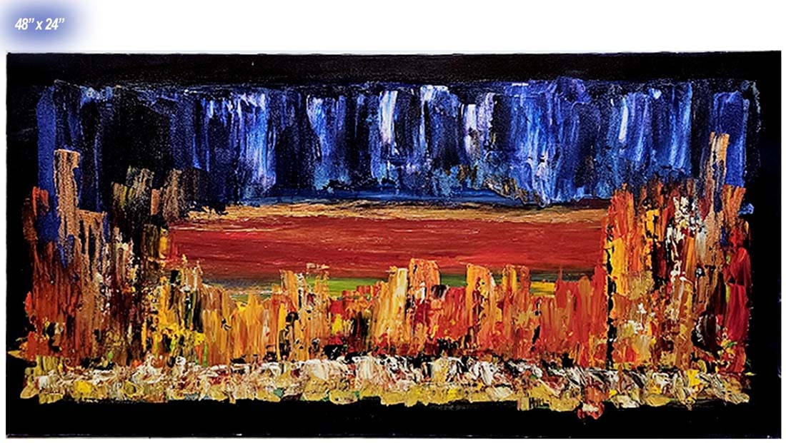 Textured Acrylic Modern Abstract on Canvas Painting: Textured Acrylic Modern Abstract on Canvas Painting. 48" x 24"