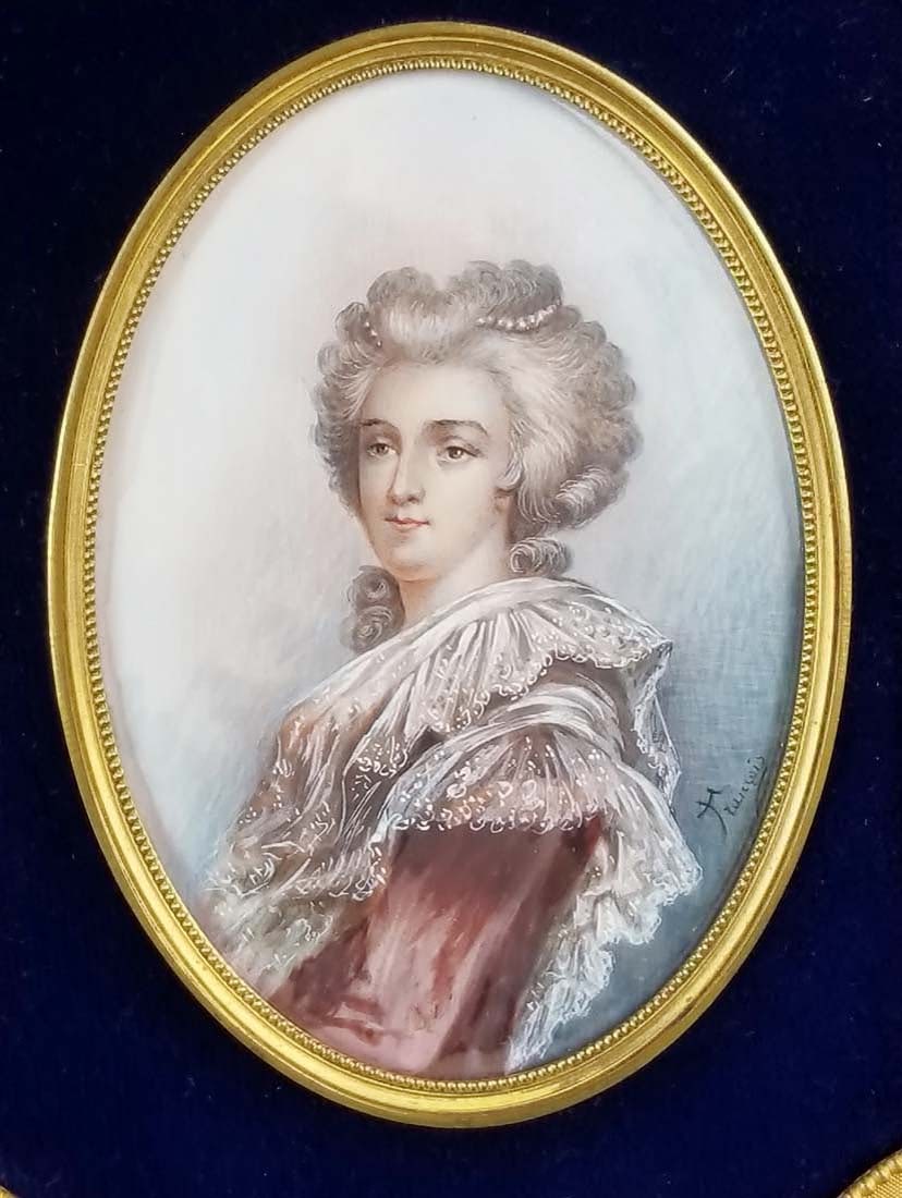 Fine 19th C. Bronze Frame with Handpainted Insert - 2