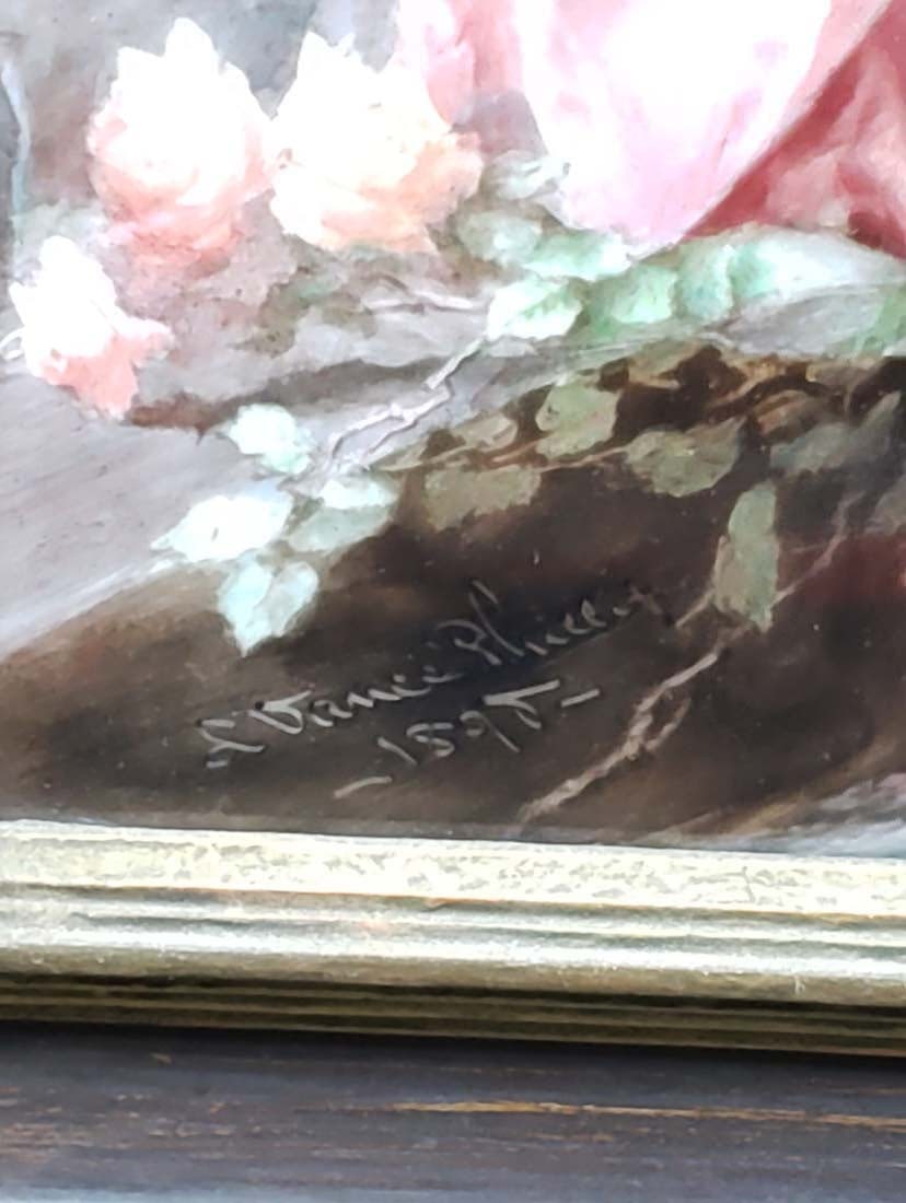 Limoges Plaque Signed L. Vance Philly, Dated 1895 - 5