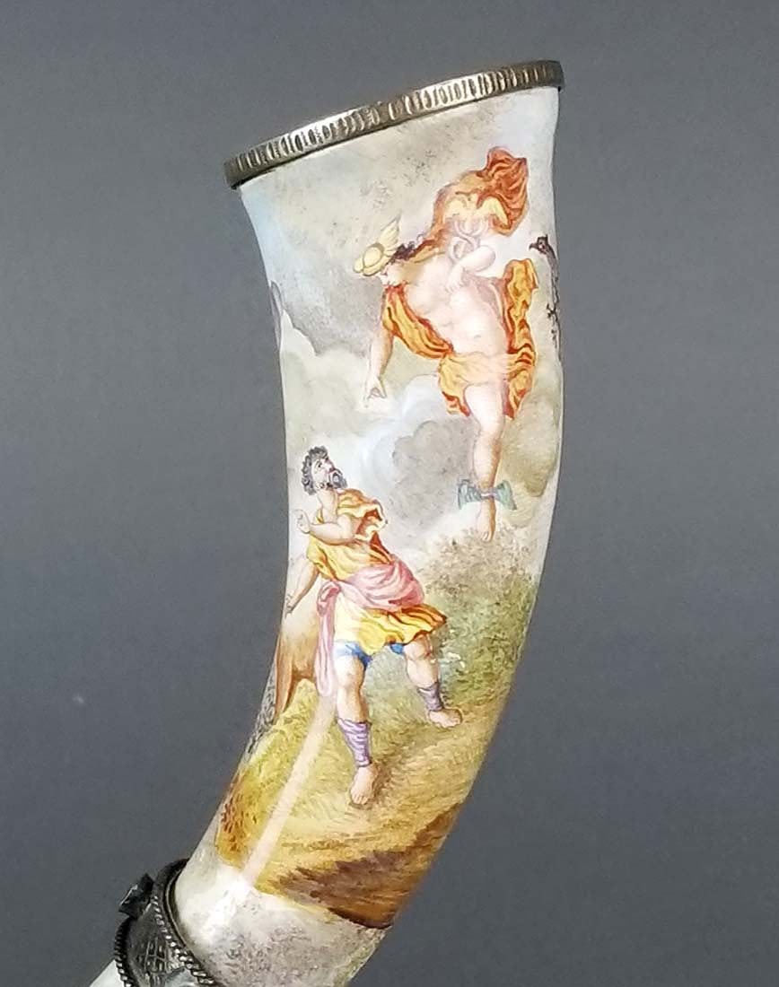 19th C. Viennese/ Austrian Enamel on Silver Cornucopia - 2