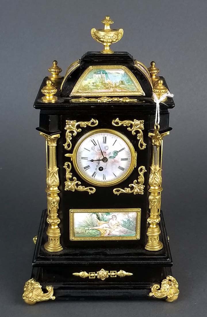 19th C. Large Austrian Viennese Enamel Clock - 3