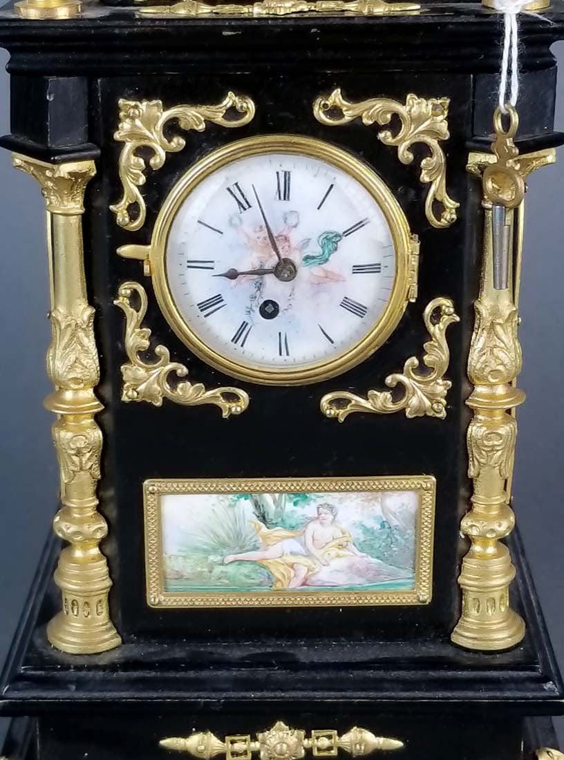 19th C. Large Austrian Viennese Enamel Clock - 5