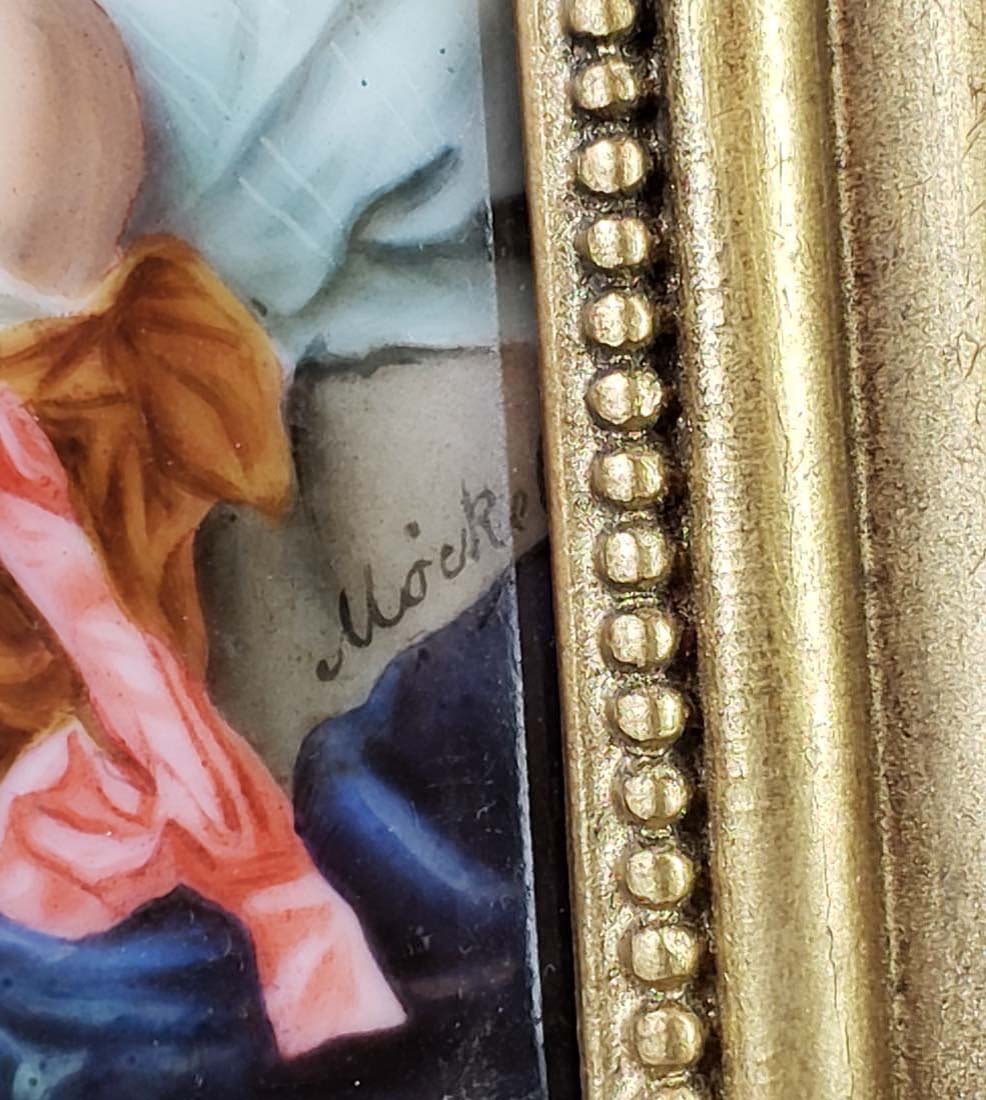 Antique Framed German Porcelain Plaque - 4