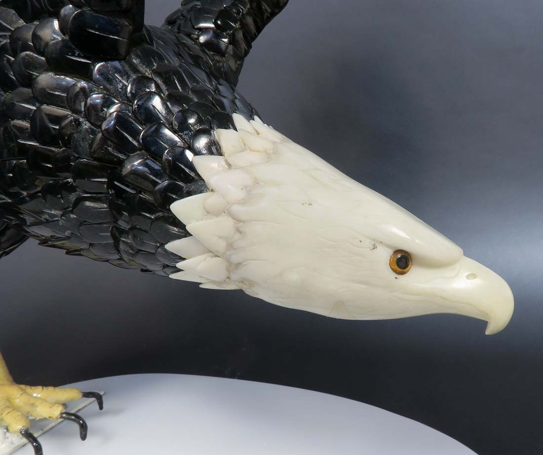 Magnificent Monumental Spinach Jade Eagle - 7