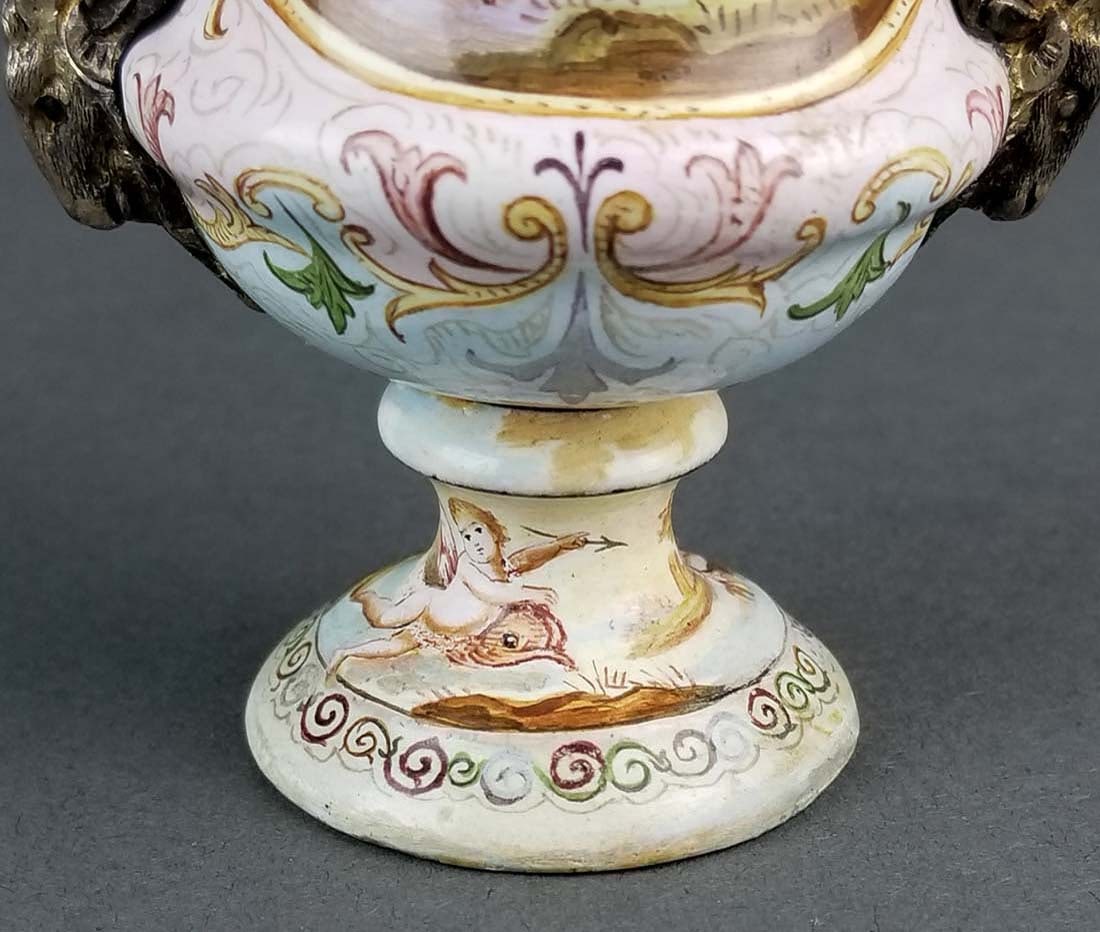 Austrian Viennese Enamel Vase on Silver - 2