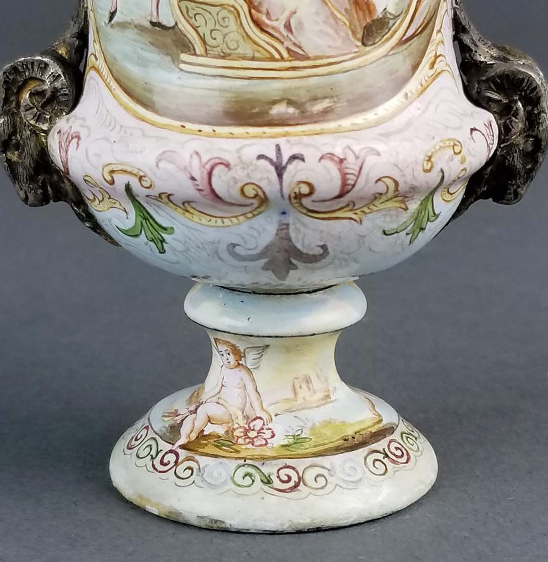 Austrian Viennese Enamel Vase on Silver - 6