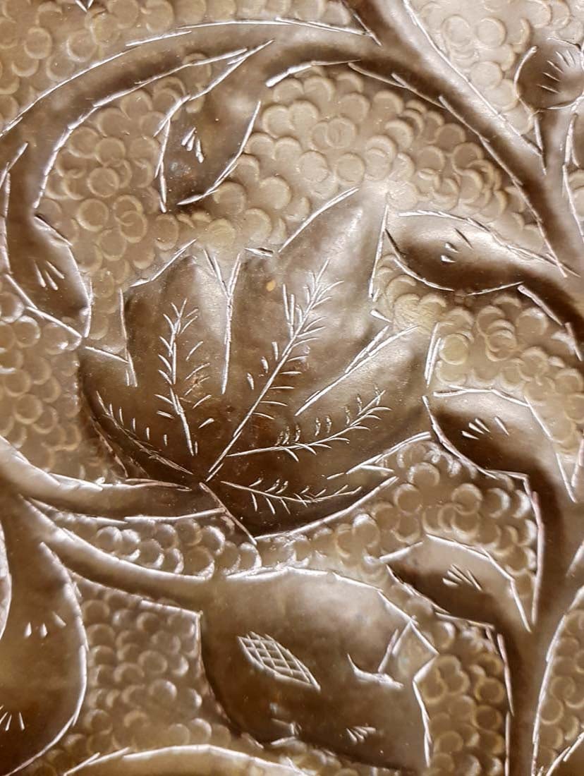 A Large Persian Hand Carving Copper Tray - 4