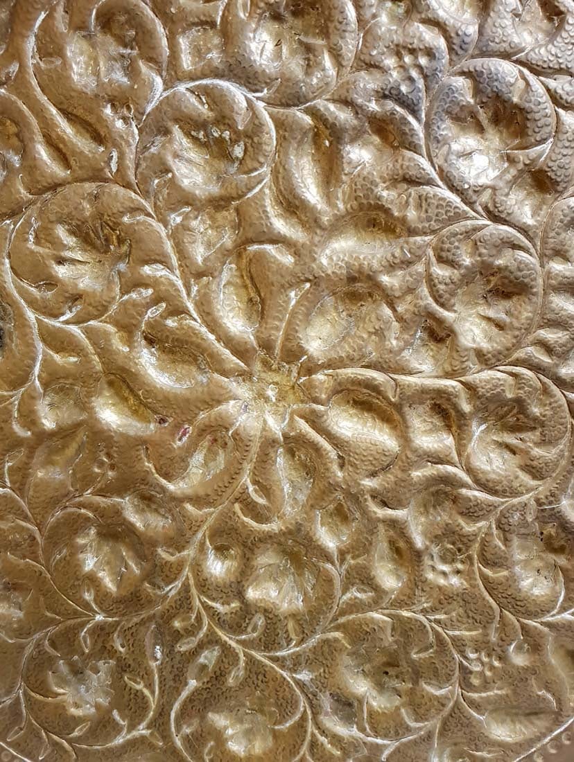 A Large Persian Hand Carving Copper Tray - 5