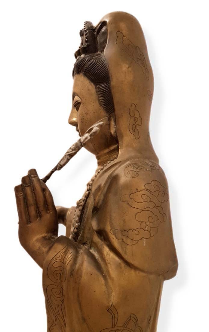 A Large Buddha Brass Statue - 6