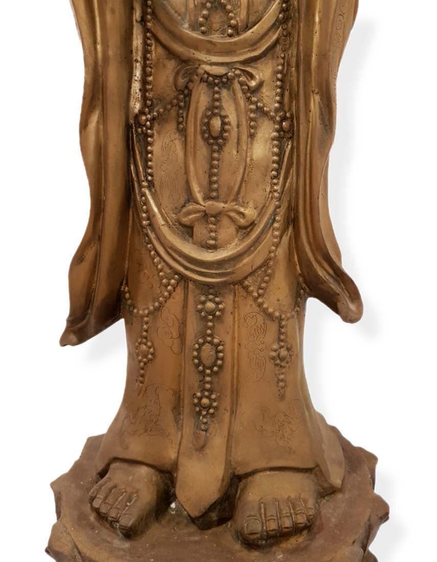 A Large Buddha Brass Statue - 8