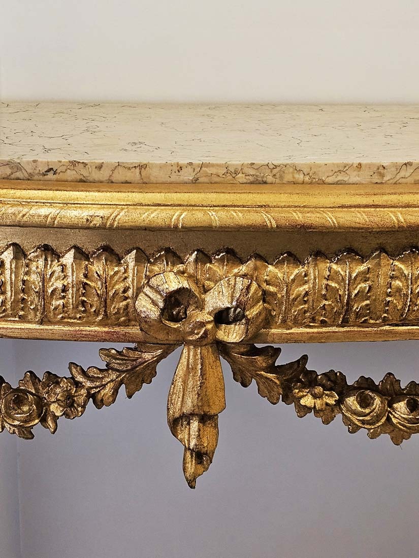 19th C. French Top Marble Console - 3