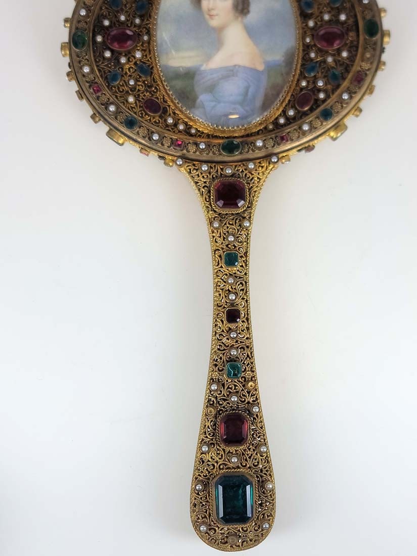19th C. Austrian Jeweled Vanity Set - 11