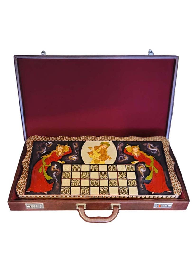 Persian Hand Painted Isfahan Khatam Backgammon Set - 2