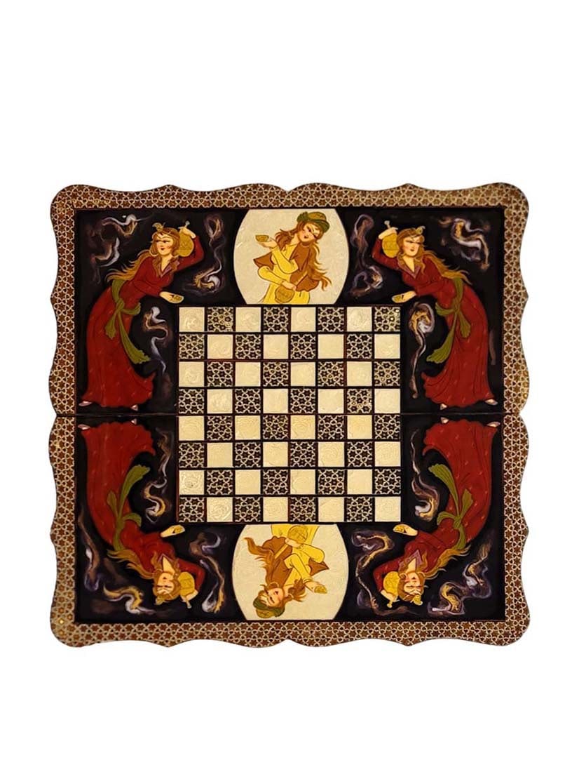 Persian Hand Painted Isfahan Khatam Backgammon Set - 3