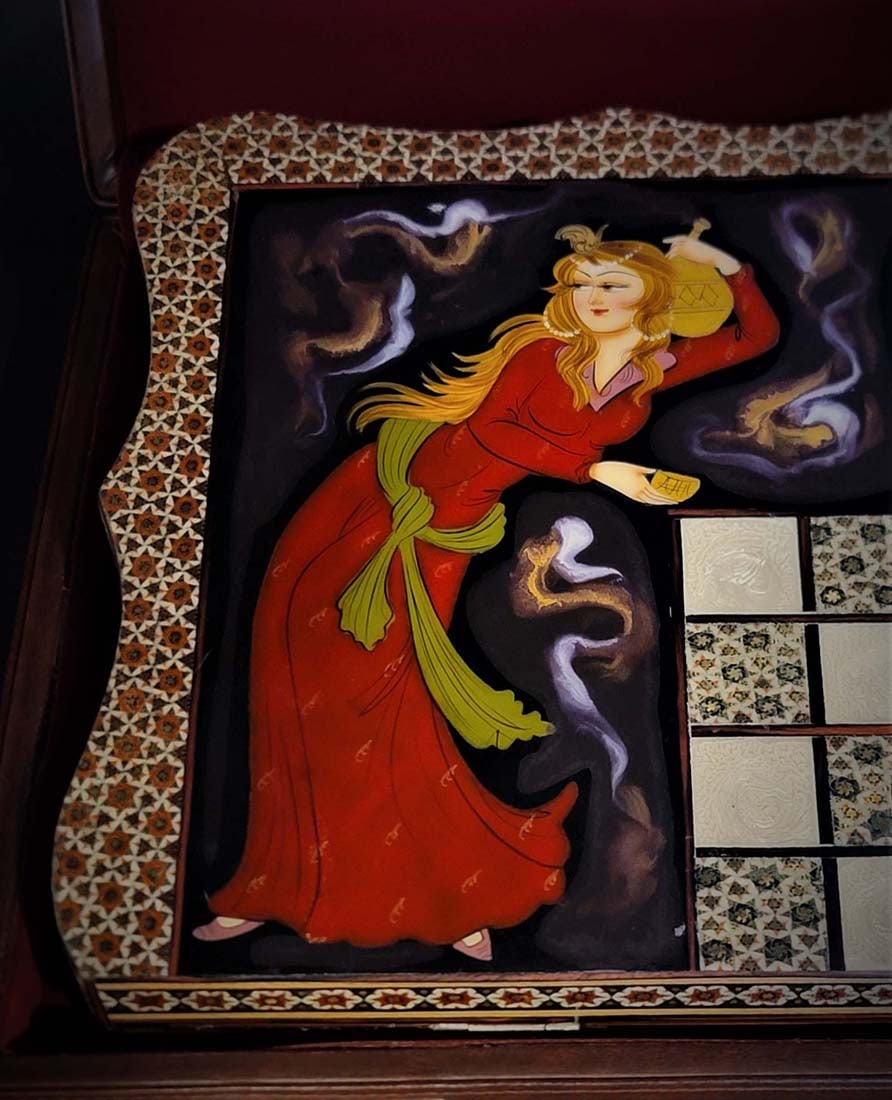 Persian Hand Painted Isfahan Khatam Backgammon Set - 7