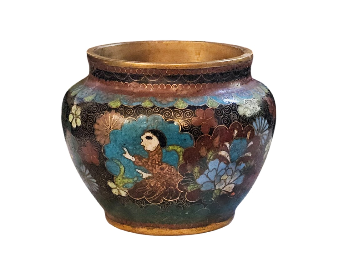 Pair Of 19th C. Meiji Period Japanese Cloisonne Vase: Pair Of 19th C. Meiji Period Japanese Cloisonne Vase. H 3" x W 1 1/2"