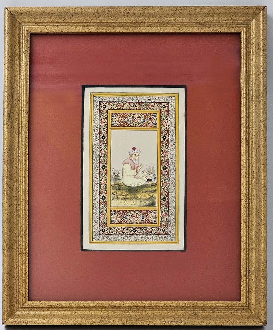 19th C. Persian Miniature: 19th C. Persian Miniature Painting. 8 1/2" x 10 1/2"