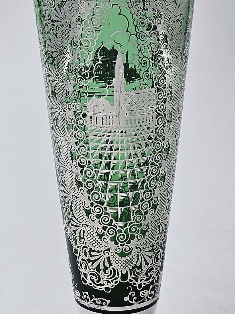 Murano Vase With Silver Overly, Circa 1948 - 2