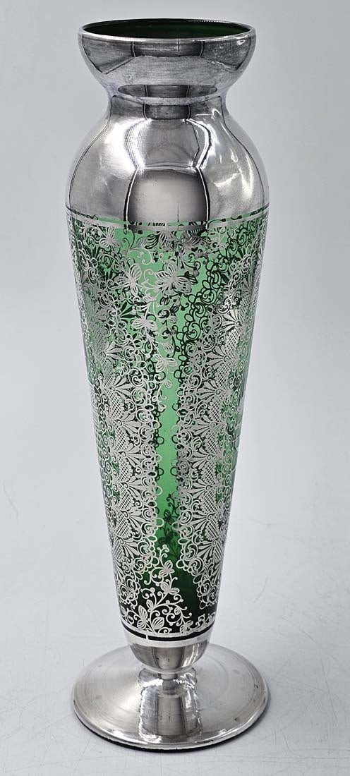 Murano Vase With Silver Overly, Circa 1948 - 5