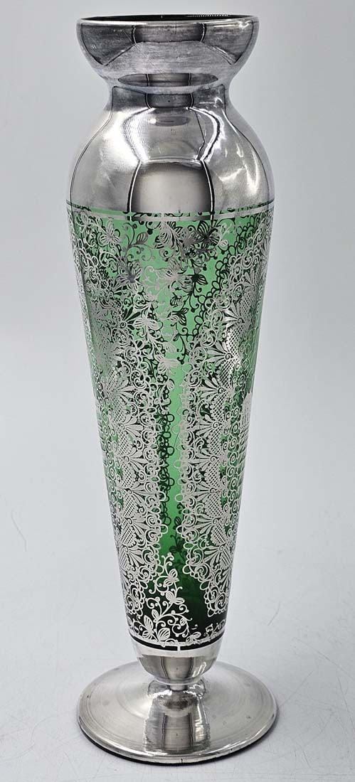 Murano Vase With Silver Overly, Circa 1948 - 7