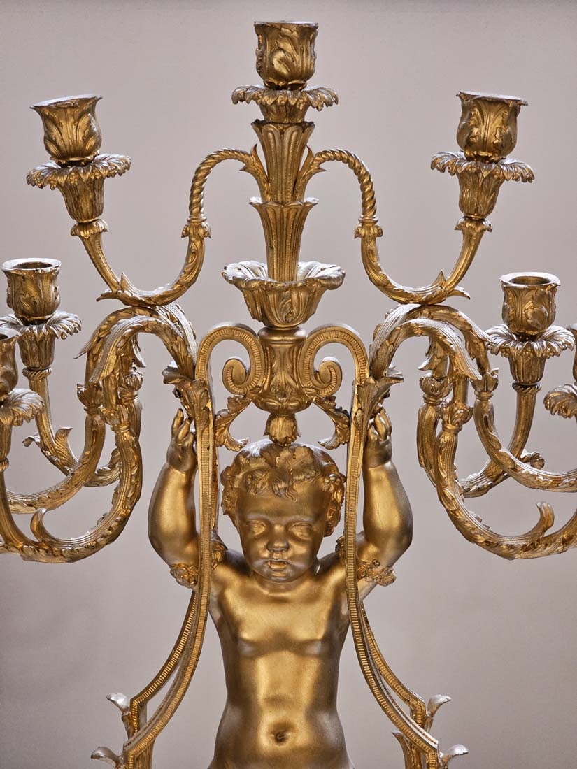 Pair Of Large Figural 19th Century French Gilt Bronze Napoleon III Style Candelabras - 4